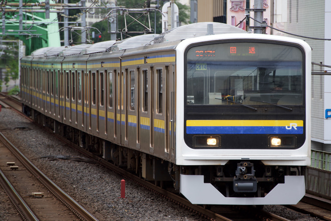 【JR東】209系C614編成大宮総合車両センター出場回送を秋葉原駅で撮影した写真