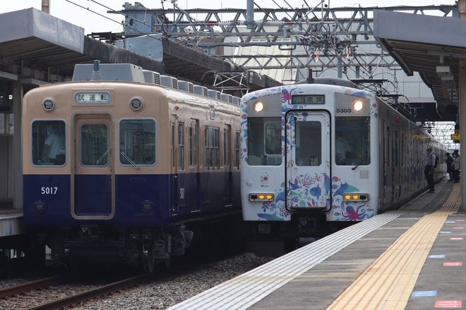 【阪神】5001形5017F大阪側ユニット尼崎出場試運転を魚崎駅で撮影した写真