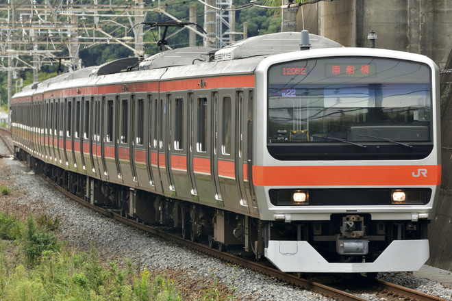【JR東】E231系ケヨMU22編成　営業運転開始を船橋法典駅で撮影した写真
