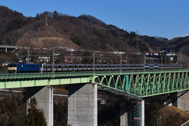【JR東】E217系クラY-48編成廃車に伴う長野総合車両センターへ配給を鳥沢～猿橋間で撮影した写真