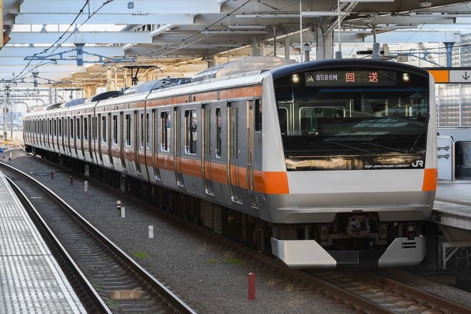 【JR東】E233系青660編成にホーム検知装置・TASC装置が取り付けを武蔵小金井駅で撮影した写真