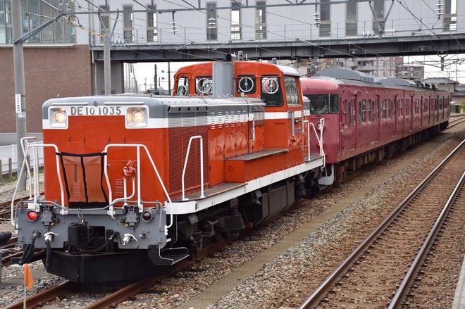 【JR西】415系C02編成が金沢総合車両所松任本所へ廃車回送を松任駅で撮影した写真