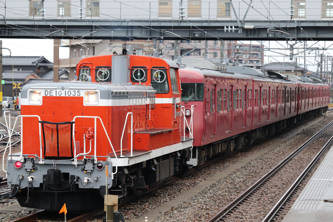 【JR西】415系C05+C08編成松任入場回送(廃車回送)を松任駅で撮影した写真