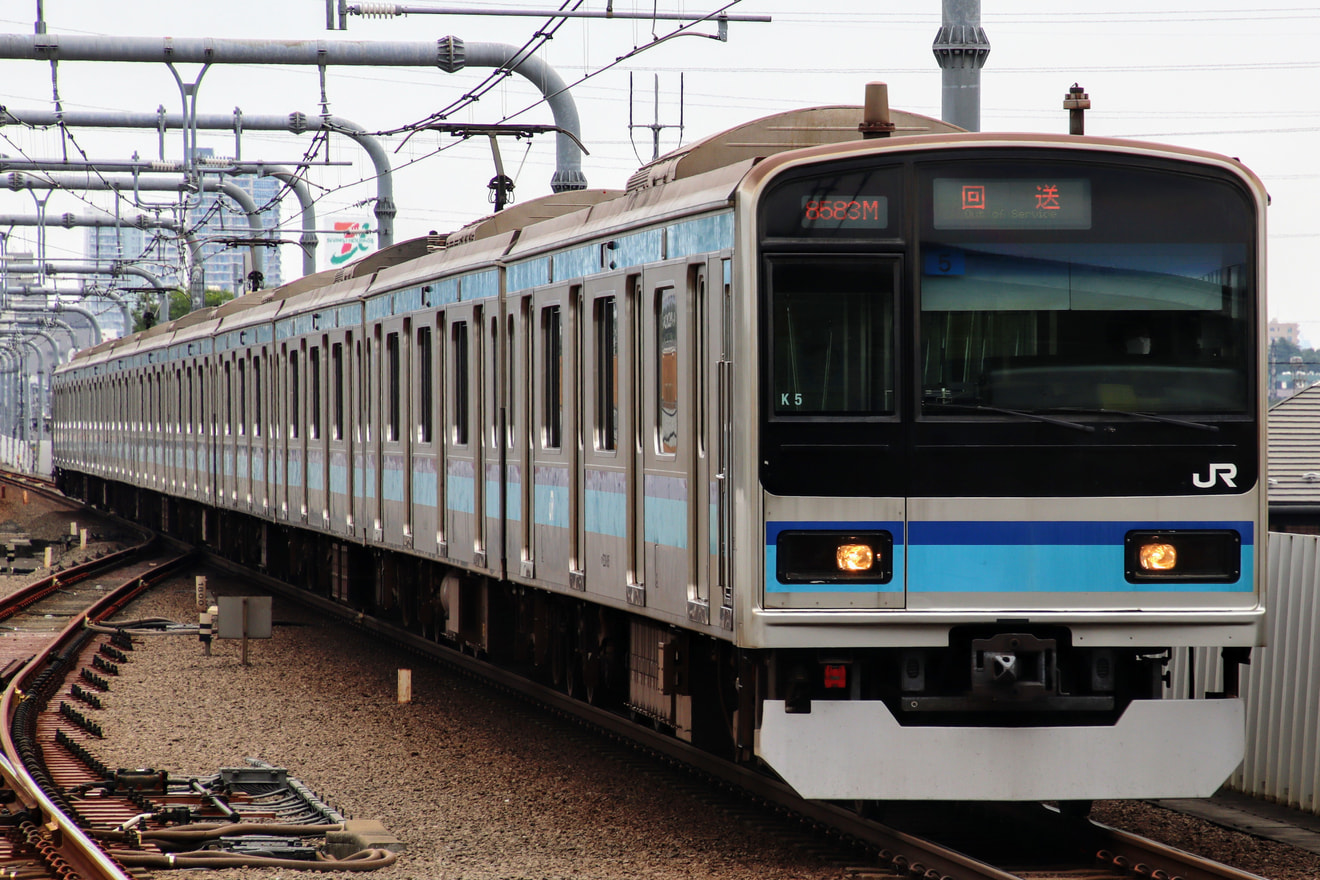 【JR東】E231系800番台K5編成車輪転削回送の拡大写真