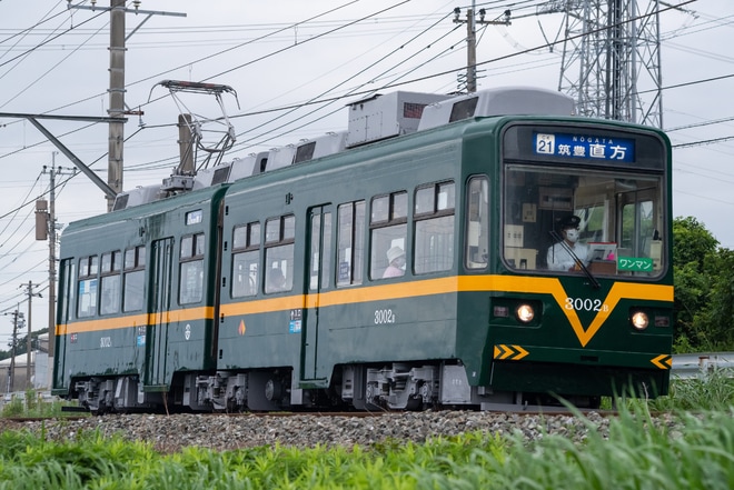 【筑鉄】3000形3002号車に阪堺電車カラーになり営業運転開始