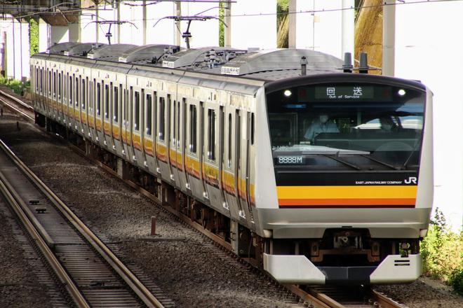 【JR東】E233系N22編成東京総合車両センター出場回送を西大井～武蔵小杉間で撮影した写真
