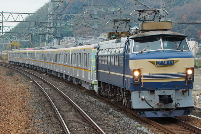 【メトロ】EF66-27牽引17000系17190F甲種輸送を島本駅で撮影した写真