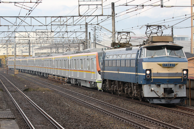 【メトロ】EF66-27牽引17000系17190F甲種輸送を鴨宮駅で撮影した写真