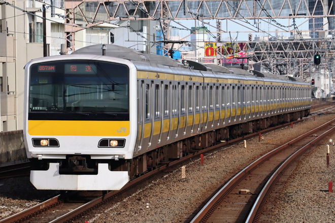 【JR東】E231系A533編成車輪転削返却回送(2022年1月)を西荻窪駅で撮影した写真
