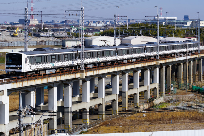 【JR東】209系「mue train」が中央線方面で試運転を西浦和～北朝霞間で撮影した写真