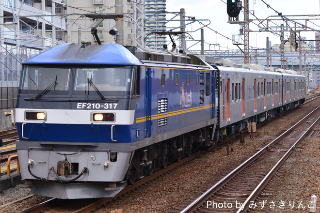【JR九】YC1系4両(YC1-219/1219+YC1-218/1218)甲種輸送を須磨海浜公園駅で撮影した写真