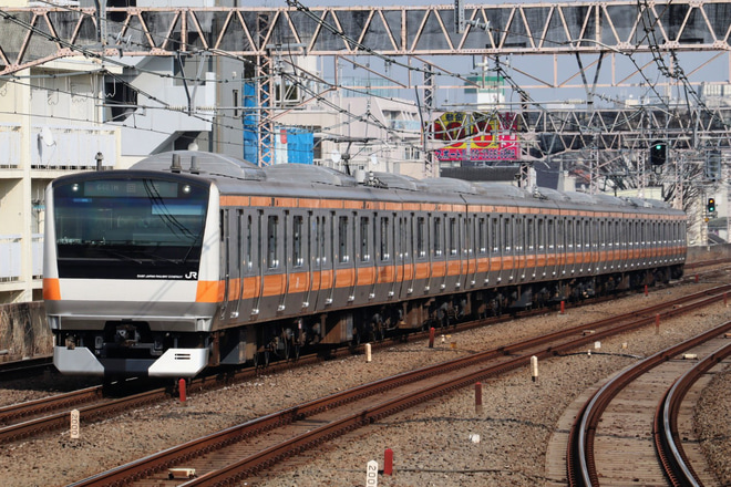 【JR東】E233系T14編成東京総合車両センター出場回送を西荻窪駅で撮影した写真