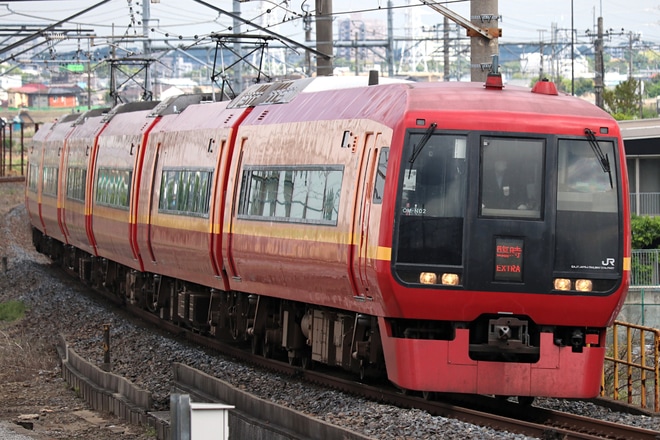 【JR東】「藤の花観ナイト号」が運転を吉川駅で撮影した写真