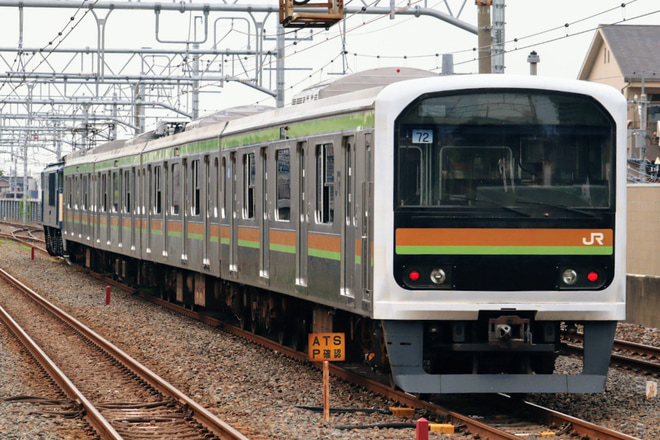 【JR東】209系ハエ72編成 大宮まで配給輸送を南流山駅で撮影した写真