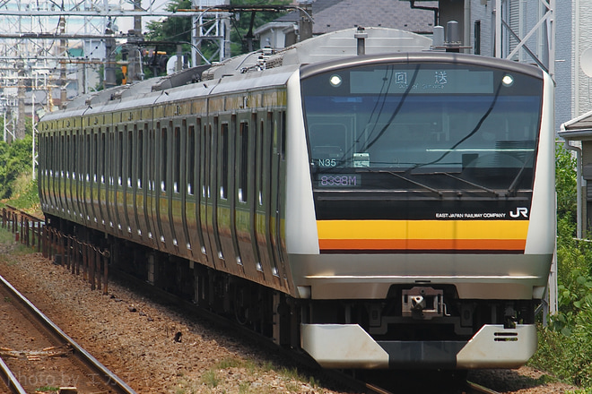 【JR東】E233系8000番台ナハN35編成 東京総合車両センター入場回送を鹿島田駅で撮影した写真