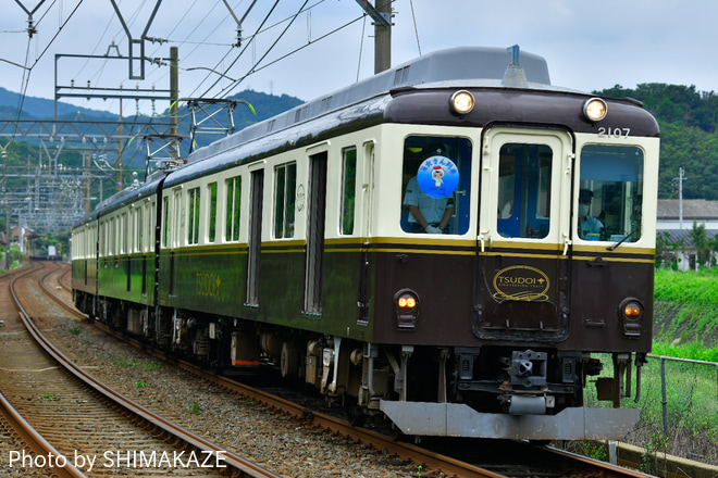 【近鉄】観光列車「つどい」使用の「海女さん列車」を運行を松尾～加茂間で撮影した写真