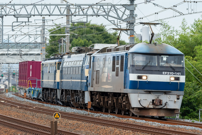 【JR貨】EF65-2085、EF66-27、コキ104が京都鉄道博物館から返却を長岡京～山崎間で撮影した写真
