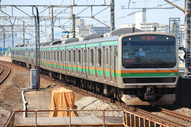 【JR東】E231系1000番台ヤマU520編成乗務員訓練に伴う京葉線試運転を舞浜駅で撮影した写真