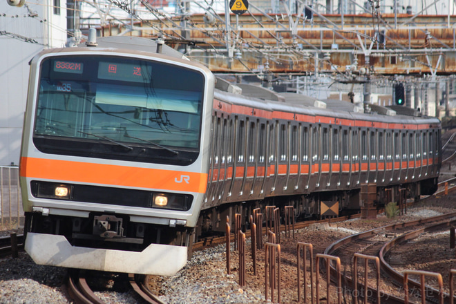 【JR東】E231系ケヨMU35編成 東京総合車両センター入場(E231系トップナンバー)を船橋～市川間で撮影した写真