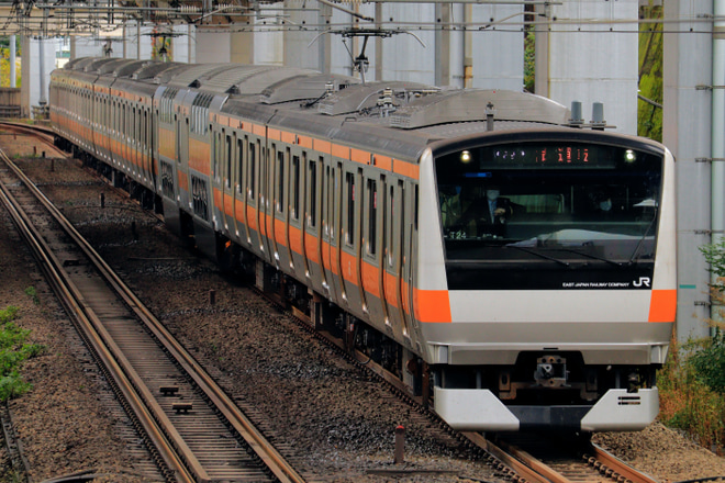 【JR東】E233系T24編成(グリーン組み込み)が12両編成で試運転(2回目)を西大井～武蔵小杉間で撮影した写真