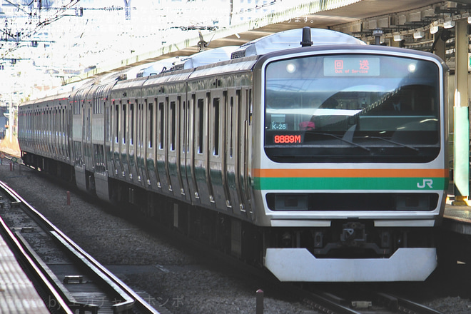 【JR東】E231系コツK-26編成 東京総合車両センター出場回送を西大井駅で撮影した写真