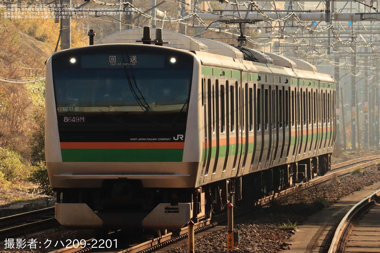 【JR東】E233系ヤマU231編成東京総合車両センター出場回送の拡大写真