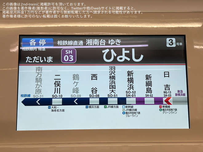 【東急】東急新横浜線・相鉄新横浜線が直通運転を開始を日吉駅で撮影した写真