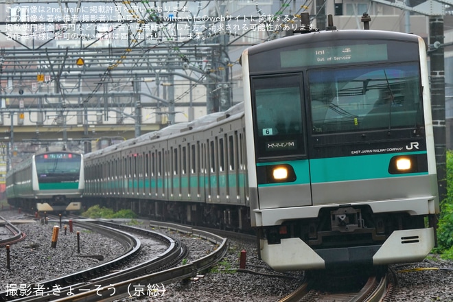 【JR東】E233系マト6編成東京総合車両センター出場回送を大崎～恵比寿間で撮影した写真
