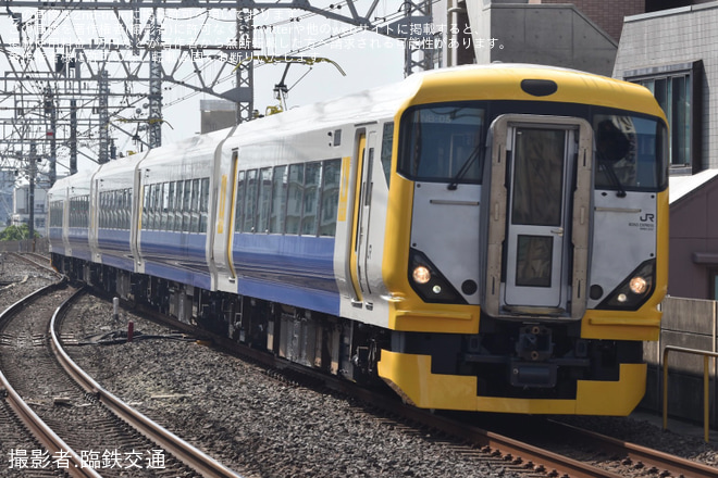 【JR東】E257系マリNB–05編成大宮総合車両センター出場回送を市川駅で撮影した写真
