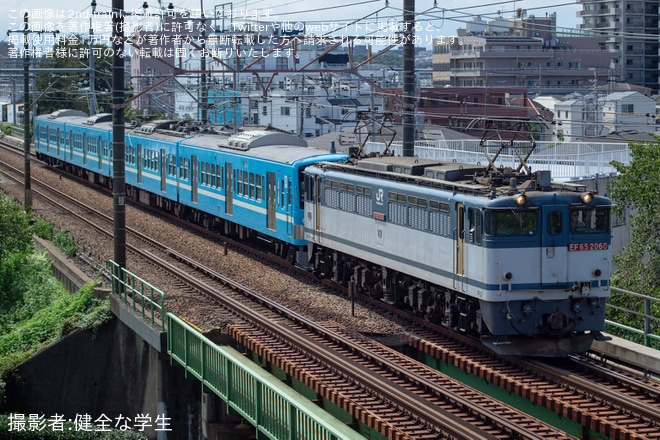 【西武】新101系1251F(近江鉄道カラー)多摩川線から甲種輸送を日野～立川間で撮影した写真