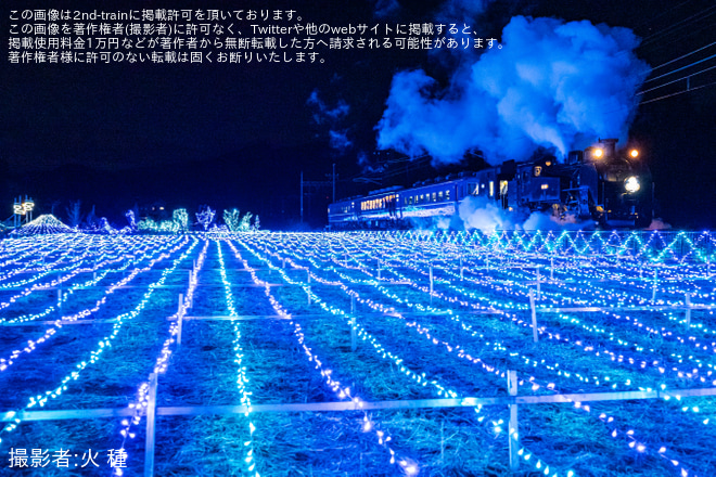 【東武】SL大樹「イルミネーション特別運行」(2023)を大桑～大谷向間で撮影した写真