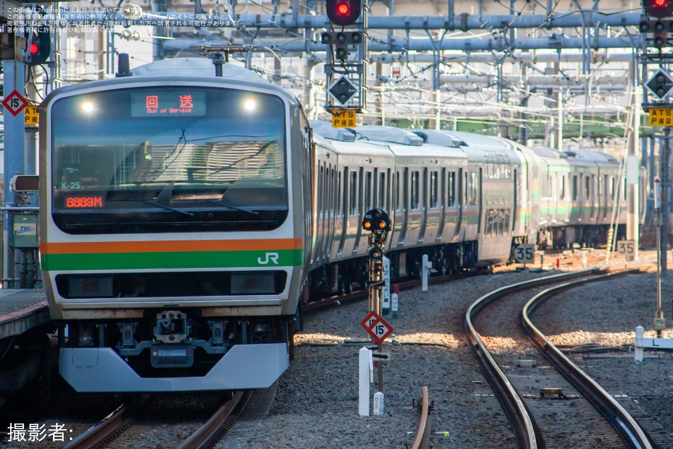 【JR東】E231系K25編成東京総合車両センター出場回送の拡大写真