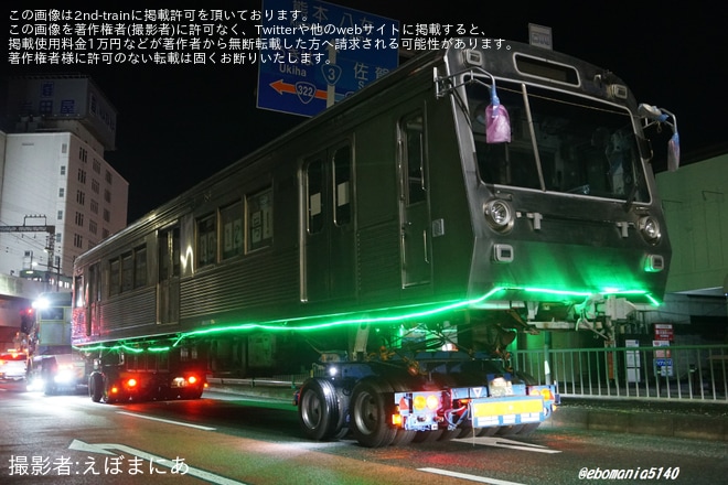 【熊電】元・静岡鉄道1000形1012F陸送を不明で撮影した写真