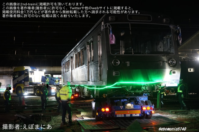 【熊電】元・静岡鉄道1000形1012F陸送を不明で撮影した写真