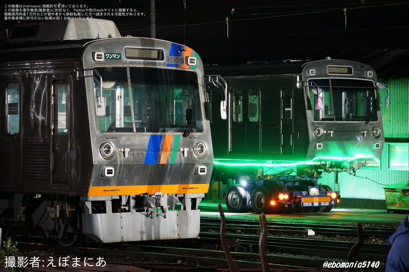 【熊電】元・静岡鉄道1000形1012F陸送の拡大写真