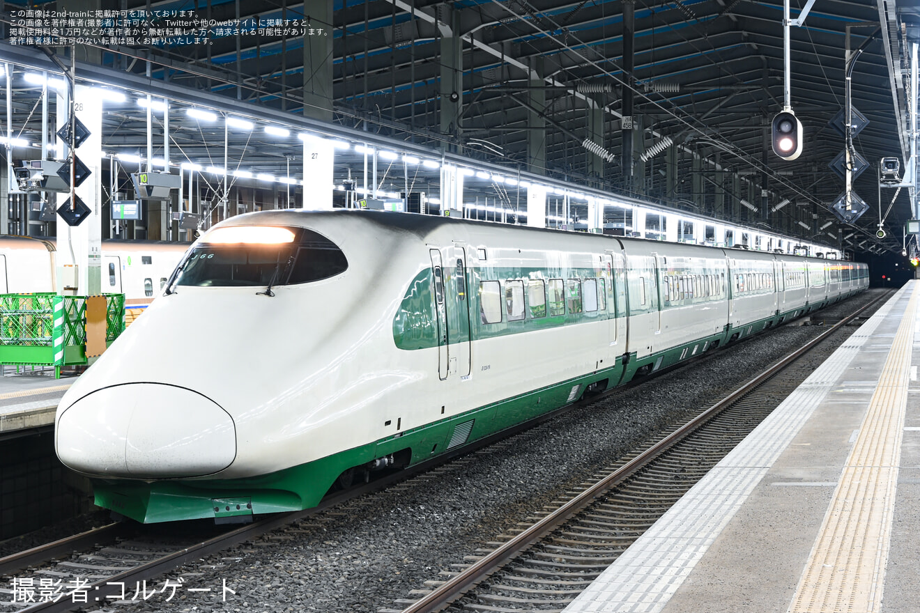 【JR東】E2系J66編成が新潟新幹線車両センターに回送されるの拡大写真