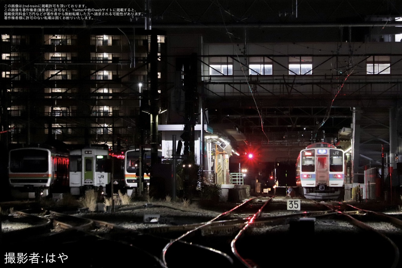 【JR東】八高線霜取り列車で211系N610編成が八高線へ(202402)の拡大写真