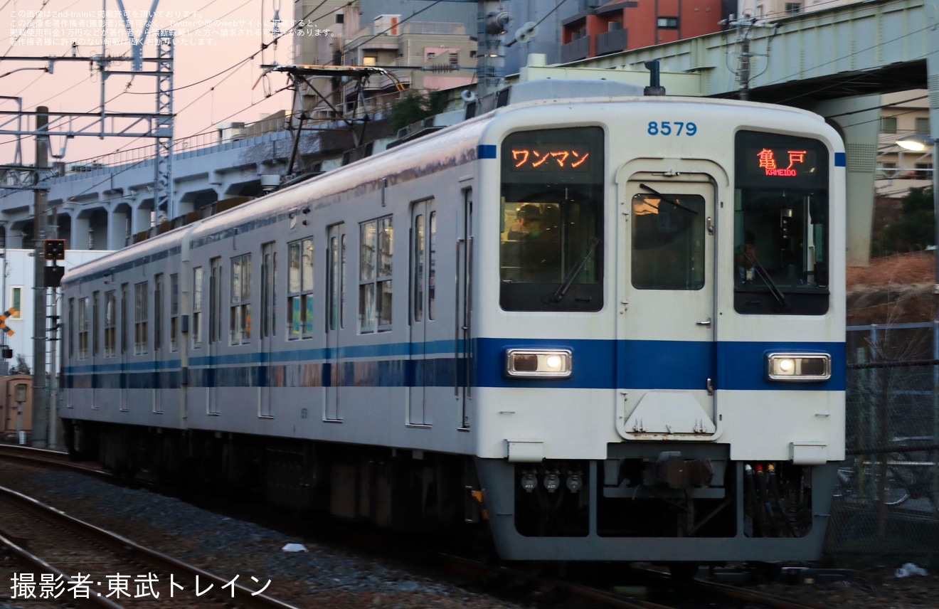 【東武】8000系8579Fが亀戸線へ、群馬県のローカル線で運用される8000系は残り3編成への拡大写真