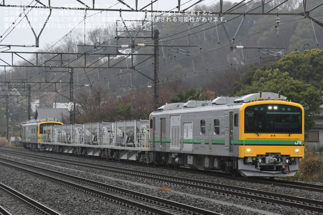 【JR東】GV-E197 系(TS01編成)東海道貨物線で試運転を二宮～大磯間で撮影した写真