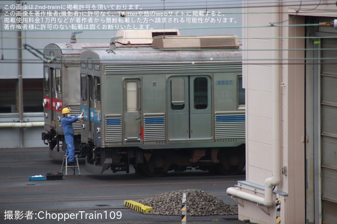 【東急】8500系デハ8537の前照灯が撤去を不明で撮影した写真