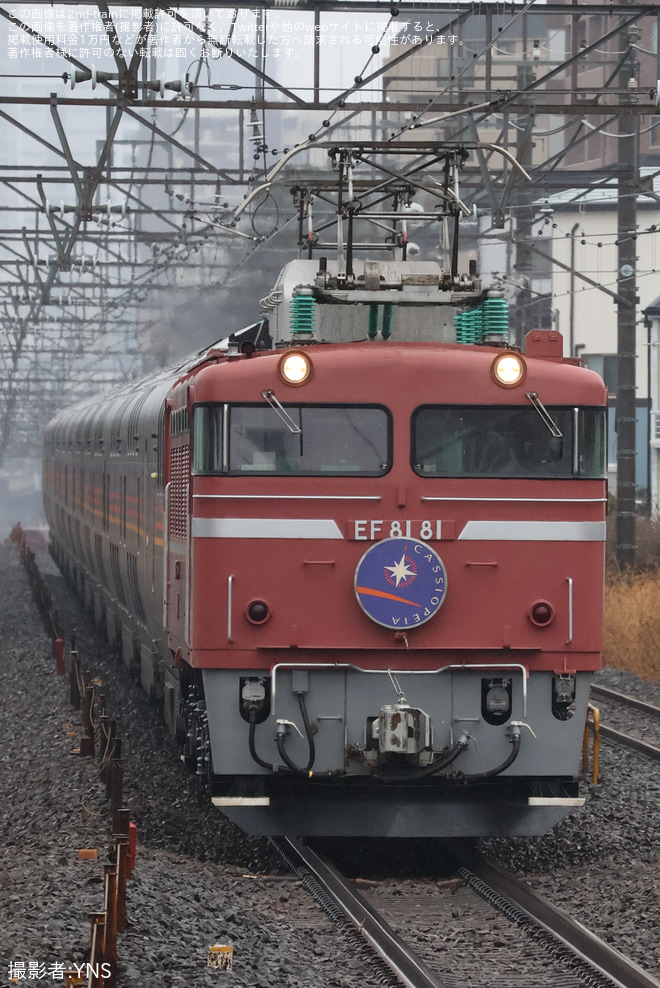 【JR東】EF81-81牽引仙台行きカシオペア紀行運転を土呂駅で撮影した写真