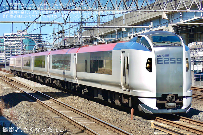 【JR東】E259系Ne004編成大宮総合車両センター出場回送を赤羽～池袋間で撮影した写真