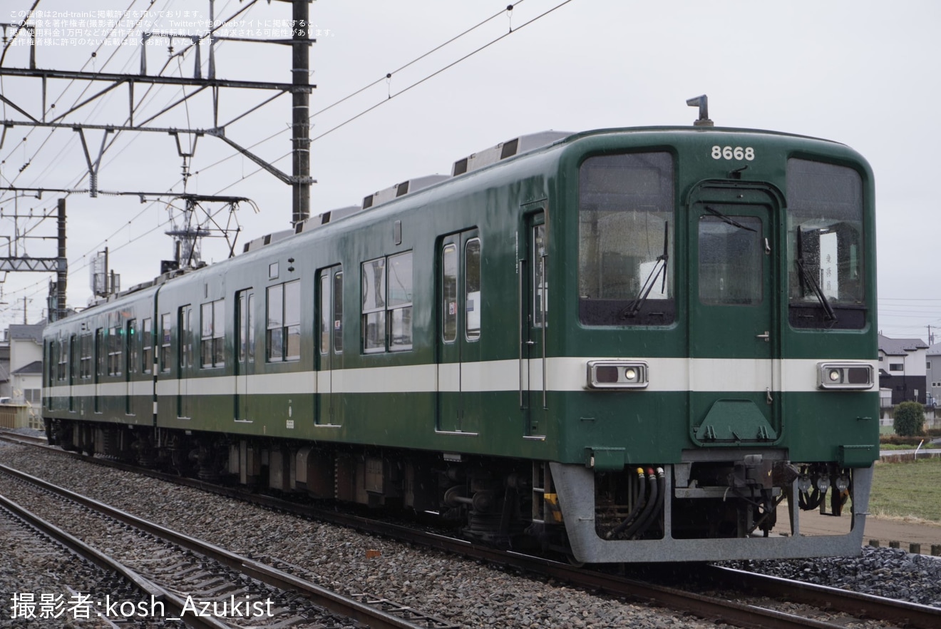 【東武】8000系8568Fが大師線での運用後の返却回送の拡大写真