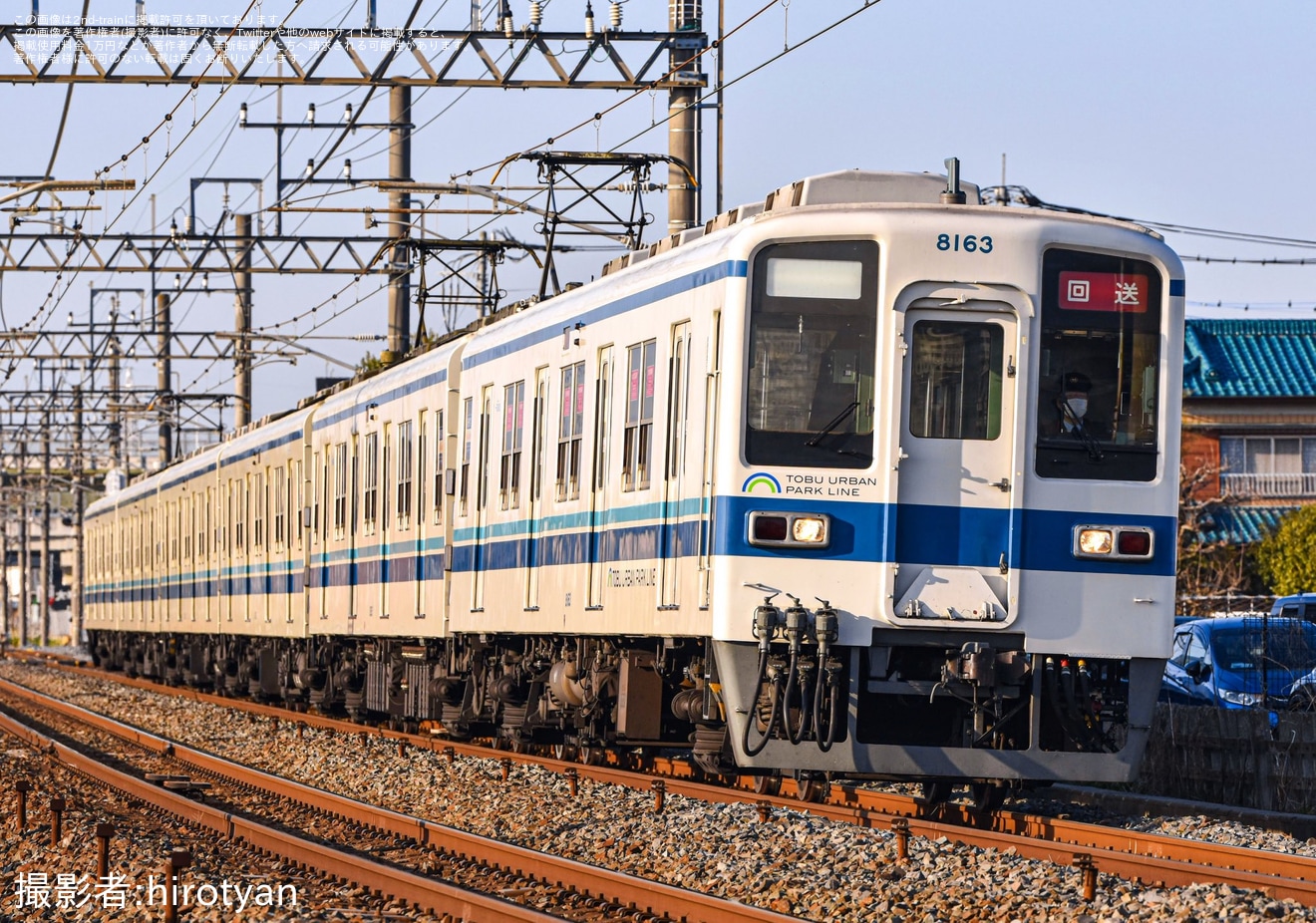 【東武】8000系8163F南栗橋車輪転削返却回送の拡大写真