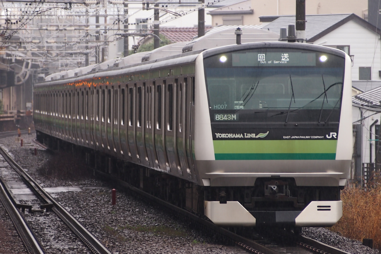 【JR東】E233系H007編成東京総合車両センター出場回送の拡大写真