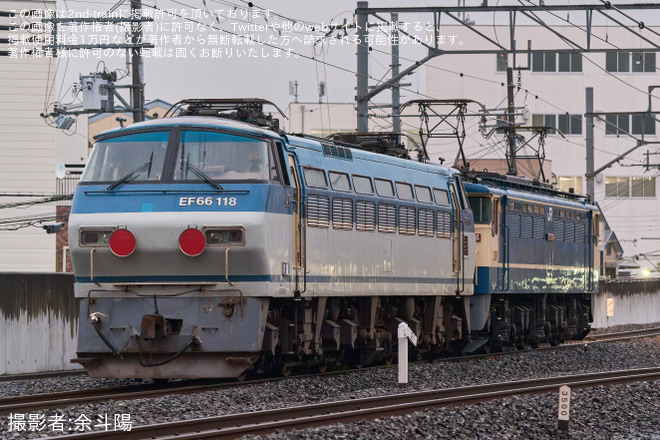 【JR貨】EF66-118がEF65-2084に牽引されて吹田へ回送