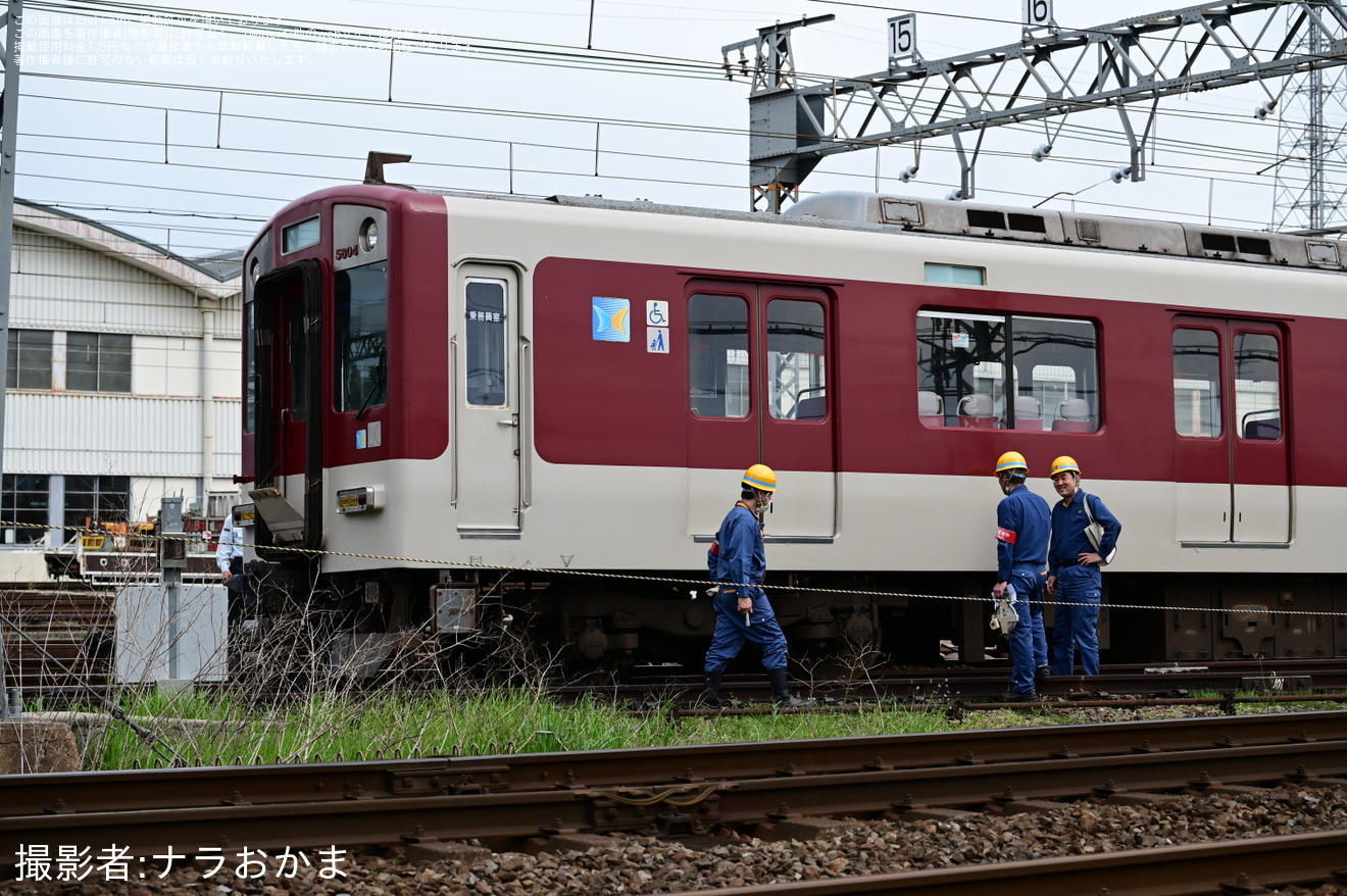 【近鉄】5800系DH04が西大寺検車区内にて脱線の拡大写真