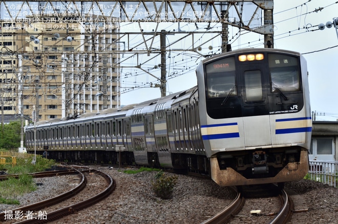 【JR東】E217系Y-42編成湯河原疎開回送を国府津駅で撮影した写真