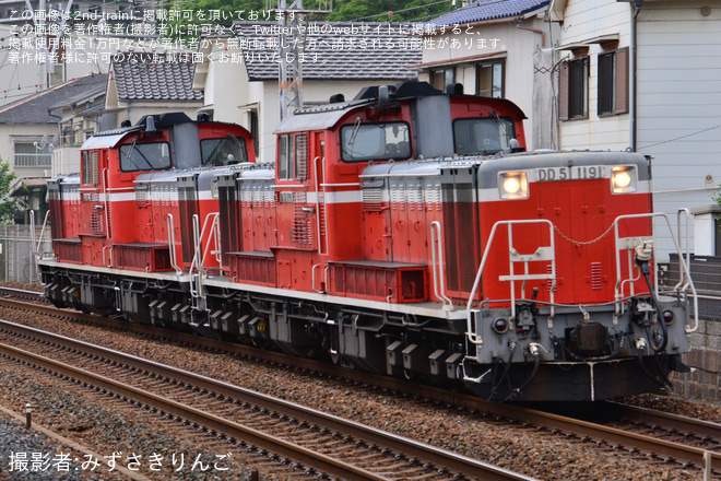 【JR西】DD51形二機を使用した訓練列車が運転されるを須磨駅で撮影した写真