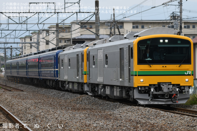 【JR東】GV-E197系TS06編成が12系を牽引する試運転を井野駅で撮影した写真